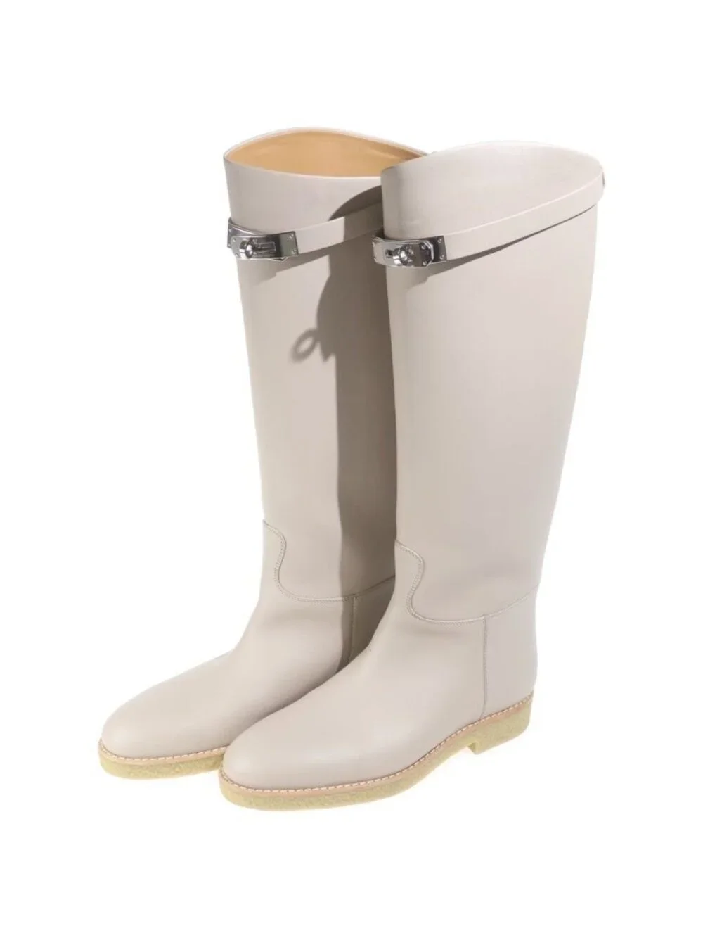 Hermes Faustin Long Boots Beige Kelly